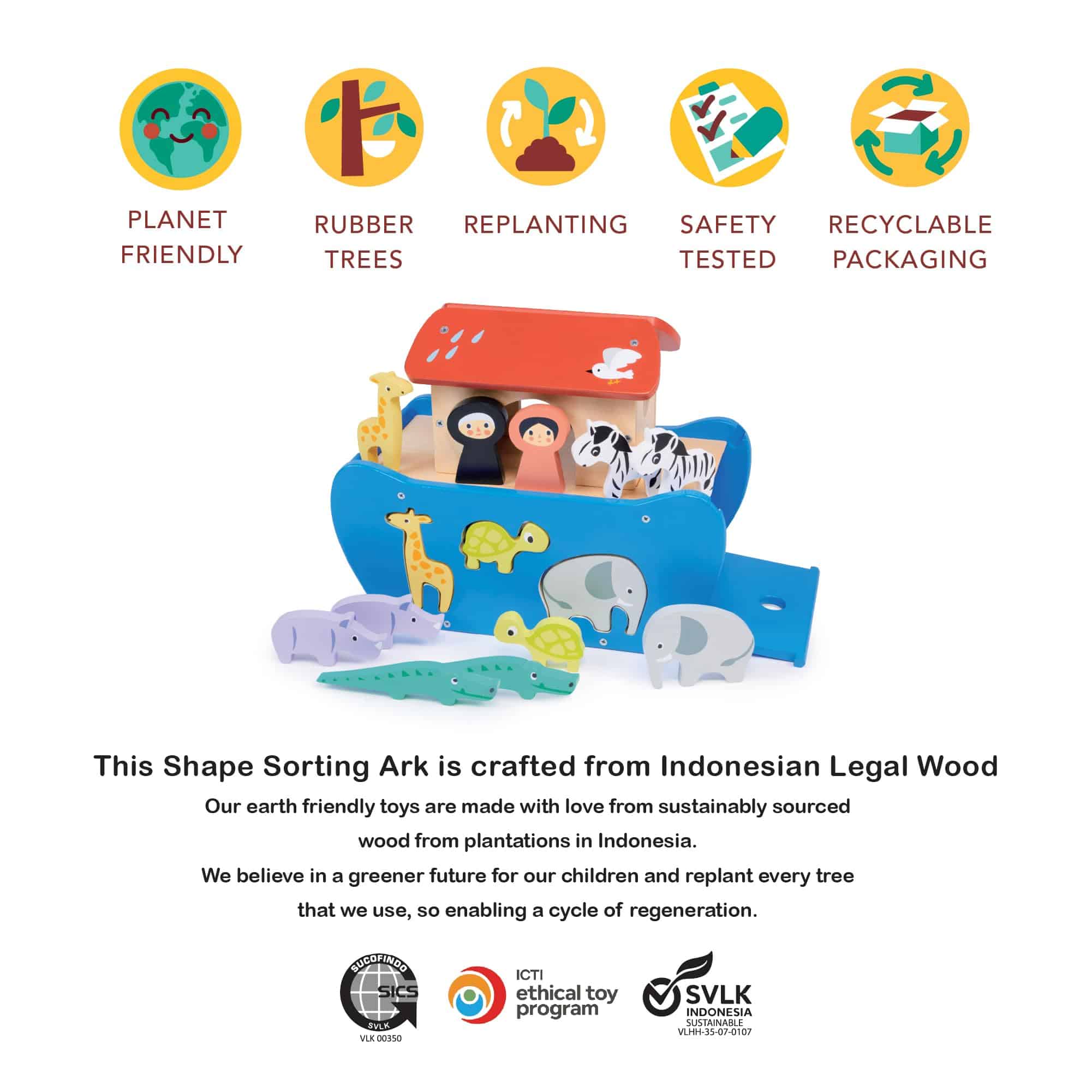 Mentari Toys - Arca de Animales de Clasificación de Formas - Imagen 6