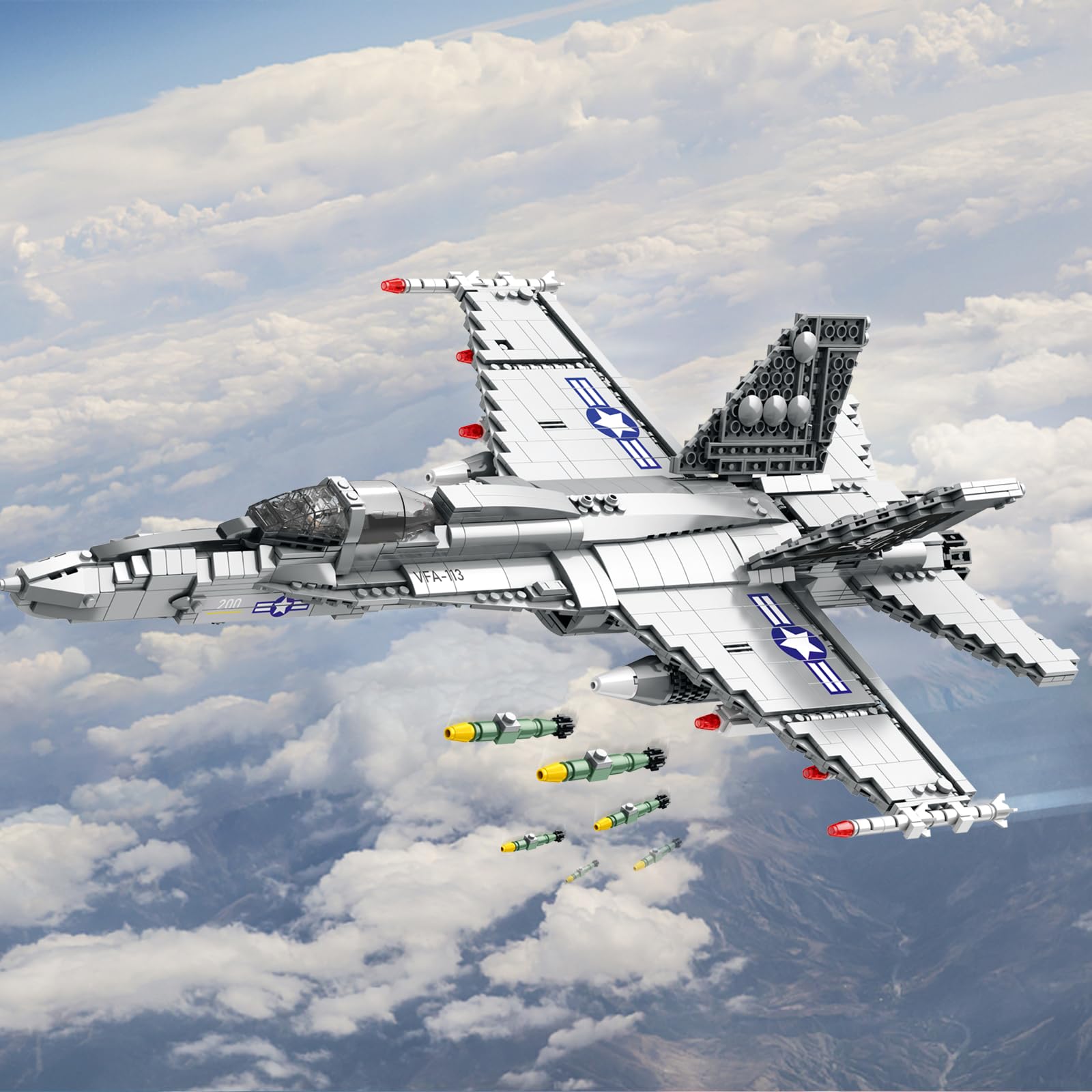 Set de Construcción de Aviones de Combate Militar - Imagen 3