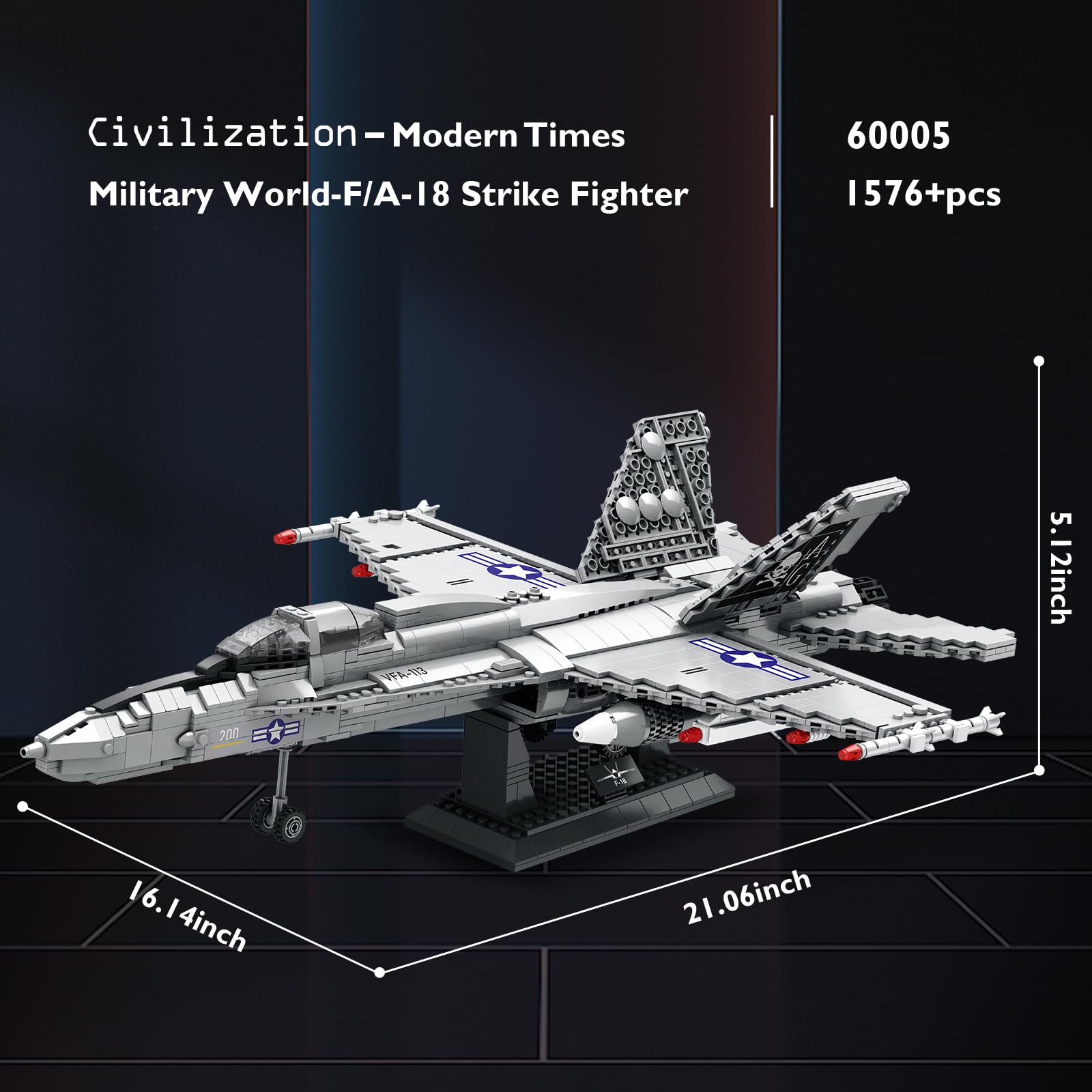 Set de Construcción de Aviones de Combate Militar - Imagen 4