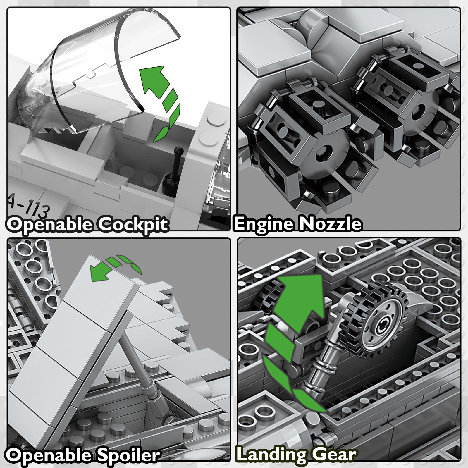 Set de Construcción de Aviones de Combate Militar - Imagen 5