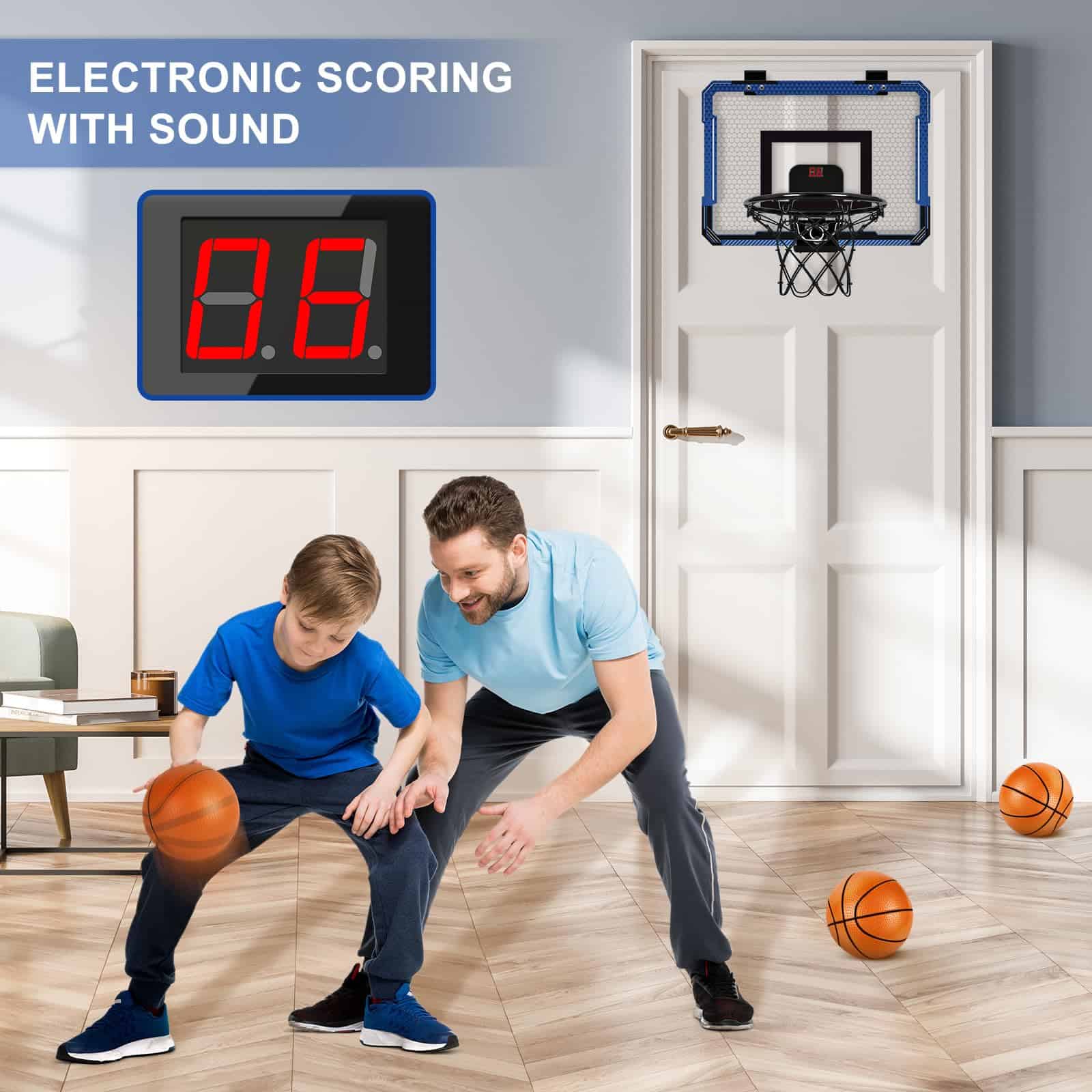 Erixazs Juego de Aro de Baloncesto para Niños en Interior, - Imagen 3