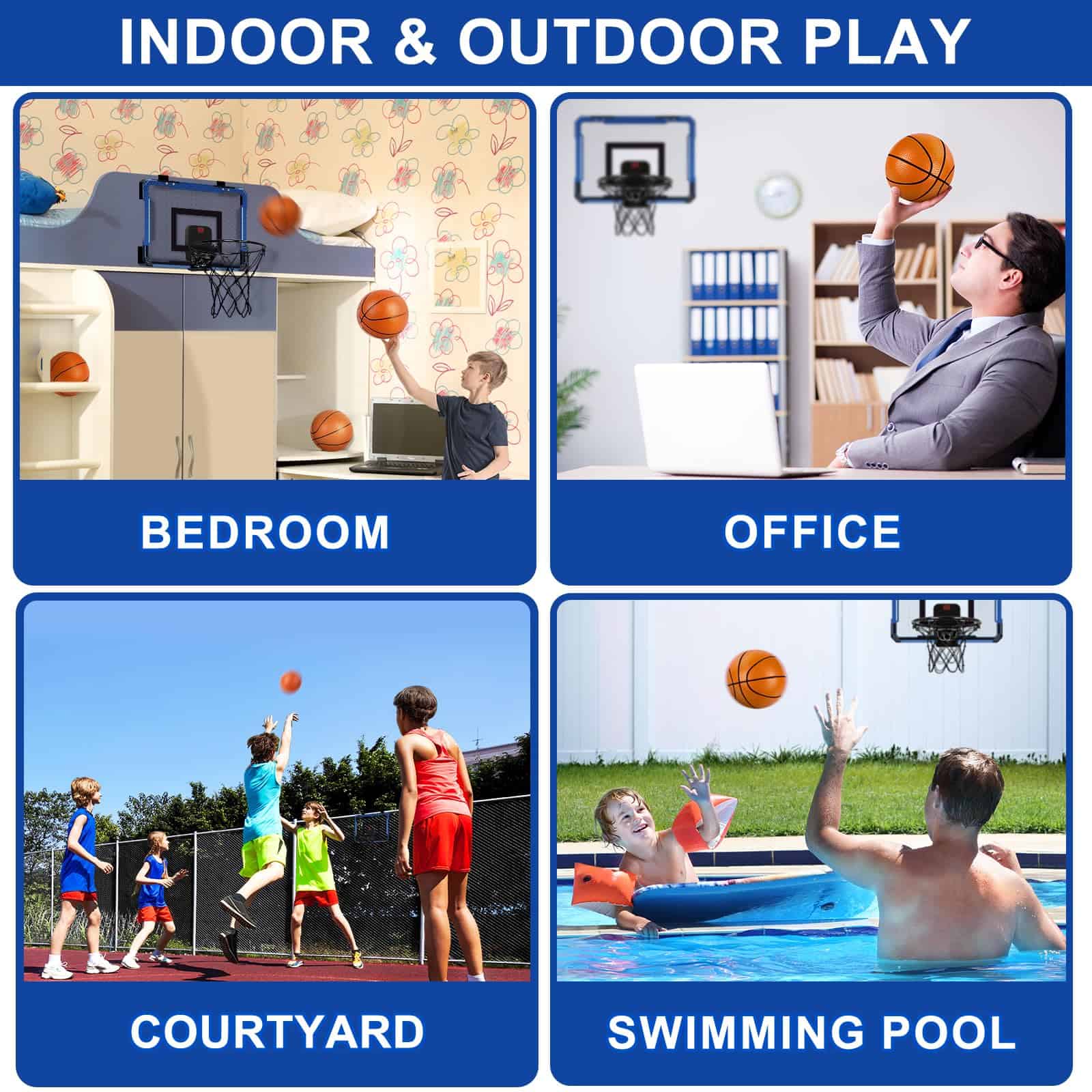 Erixazs Juego de Aro de Baloncesto para Niños en Interior, - Imagen 5