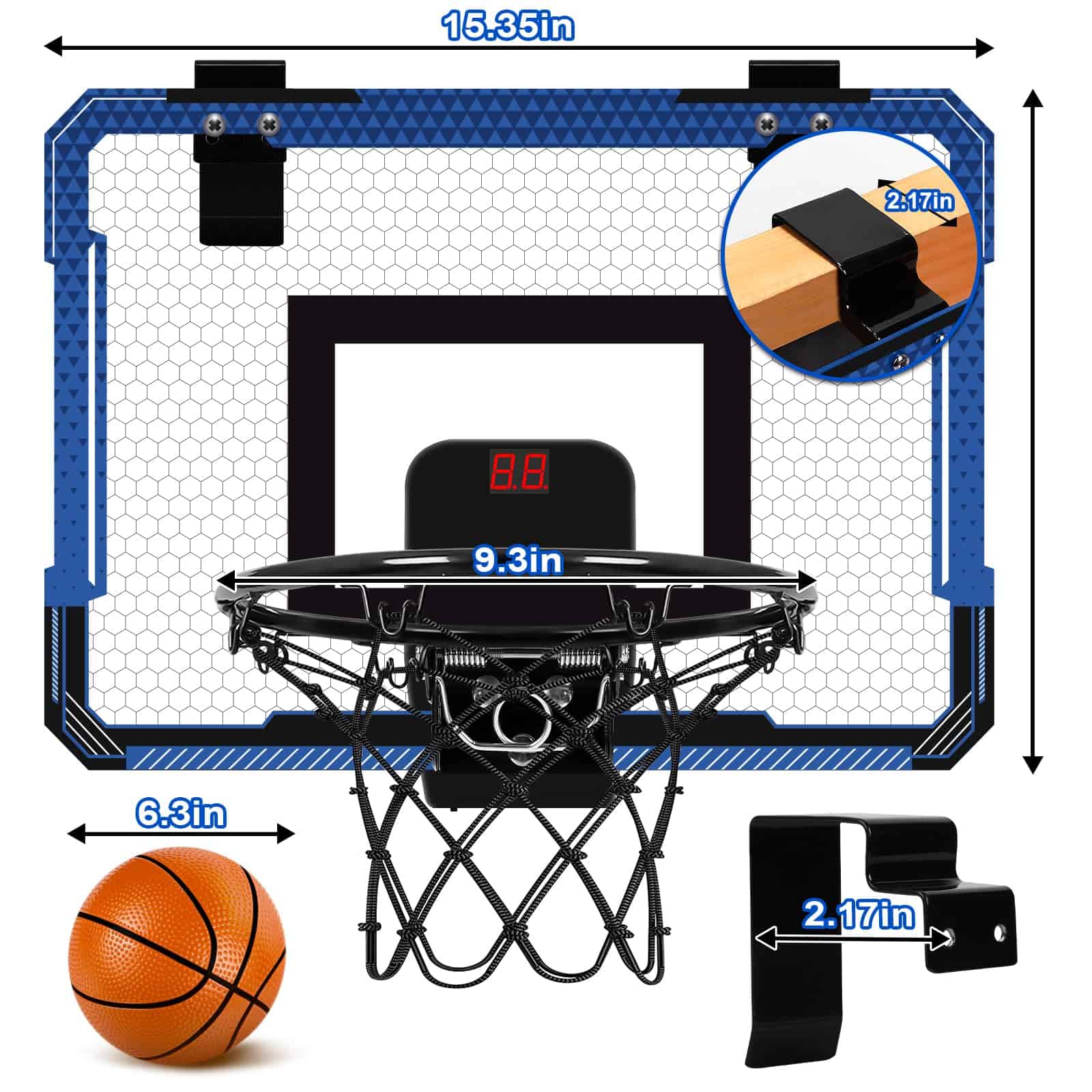 Erixazs Juego de Aro de Baloncesto para Niños en Interior, - Imagen 7