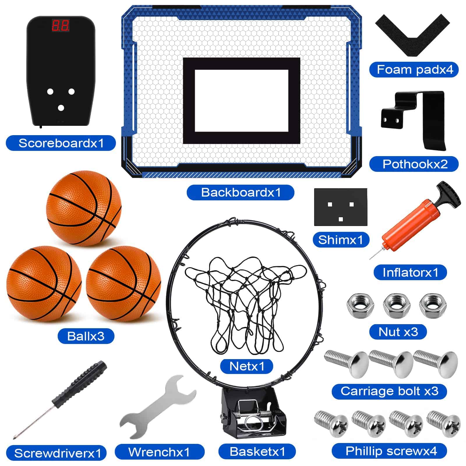 Erixazs Juego de Aro de Baloncesto para Niños en Interior, - Imagen 8