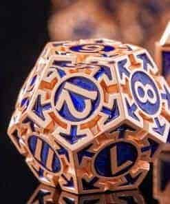 Set de dados metálicos 7-Die DND en raro color oro rosa con