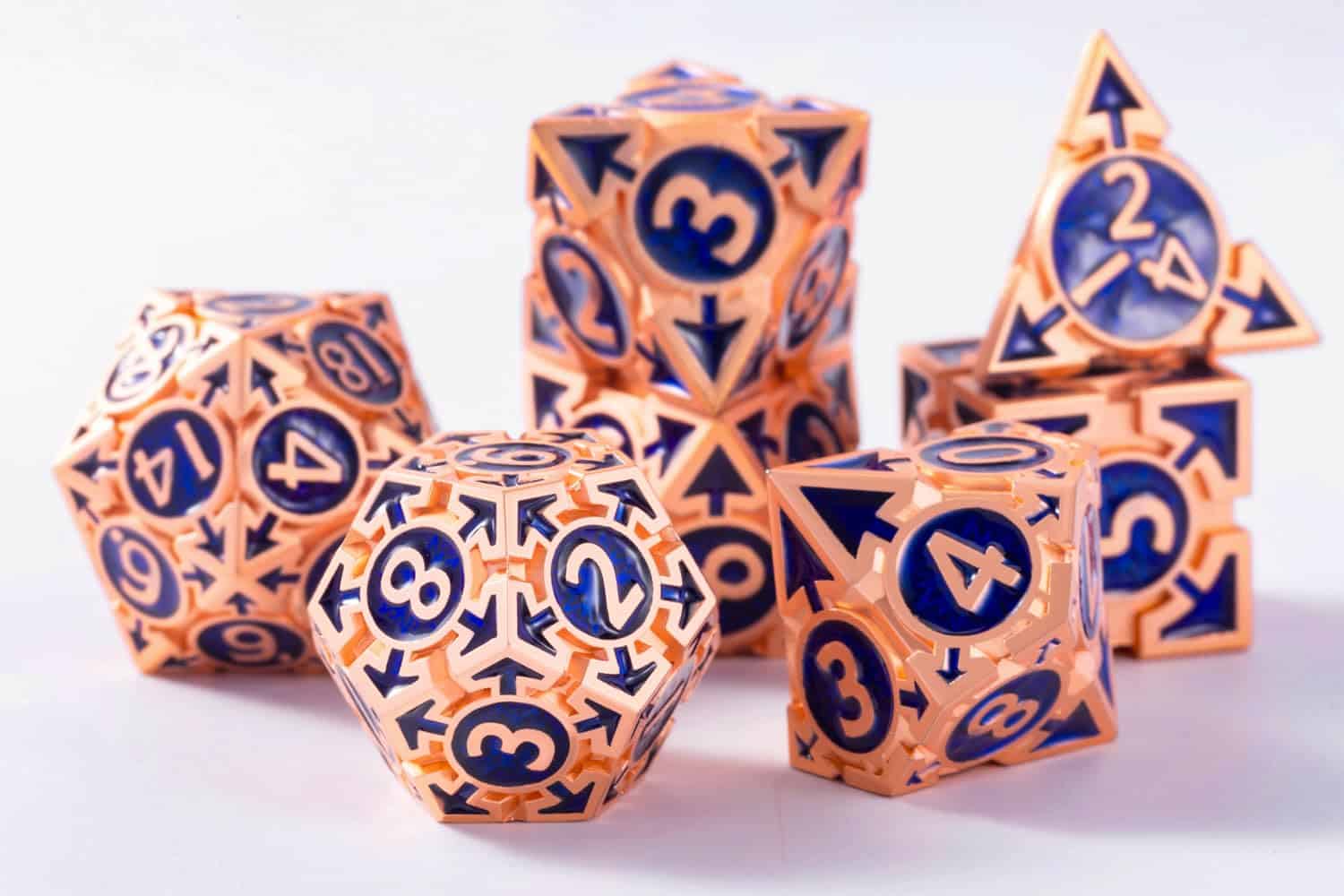 Set de dados metálicos 7-Die DND en raro color oro rosa con - Imagen 7