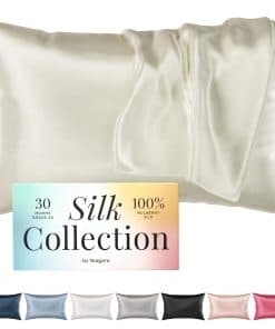 Funda de Almohada de Seda 100% Morera de -Champagne