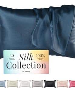 Funda de almohada de seda 100% morera -Azul Marino