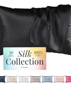 Funda de Almohada de Seda 100% Morera -Negro