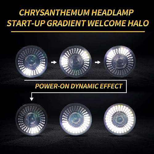 HARPUOU 7 pulgadas Faro LED de motocicleta en marcha blanco - Imagen 5