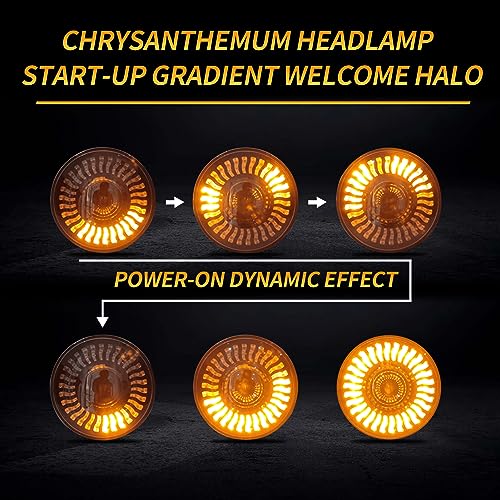 HARPUOU 7 pulgadas Faro LED de motocicleta en marcha blanco - Imagen 4