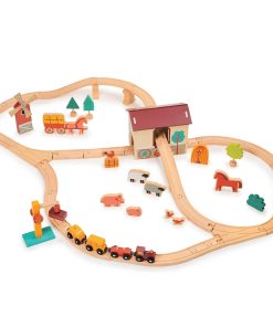 Mentari Toys - Set de Tren de Granja - Juego de Vías de