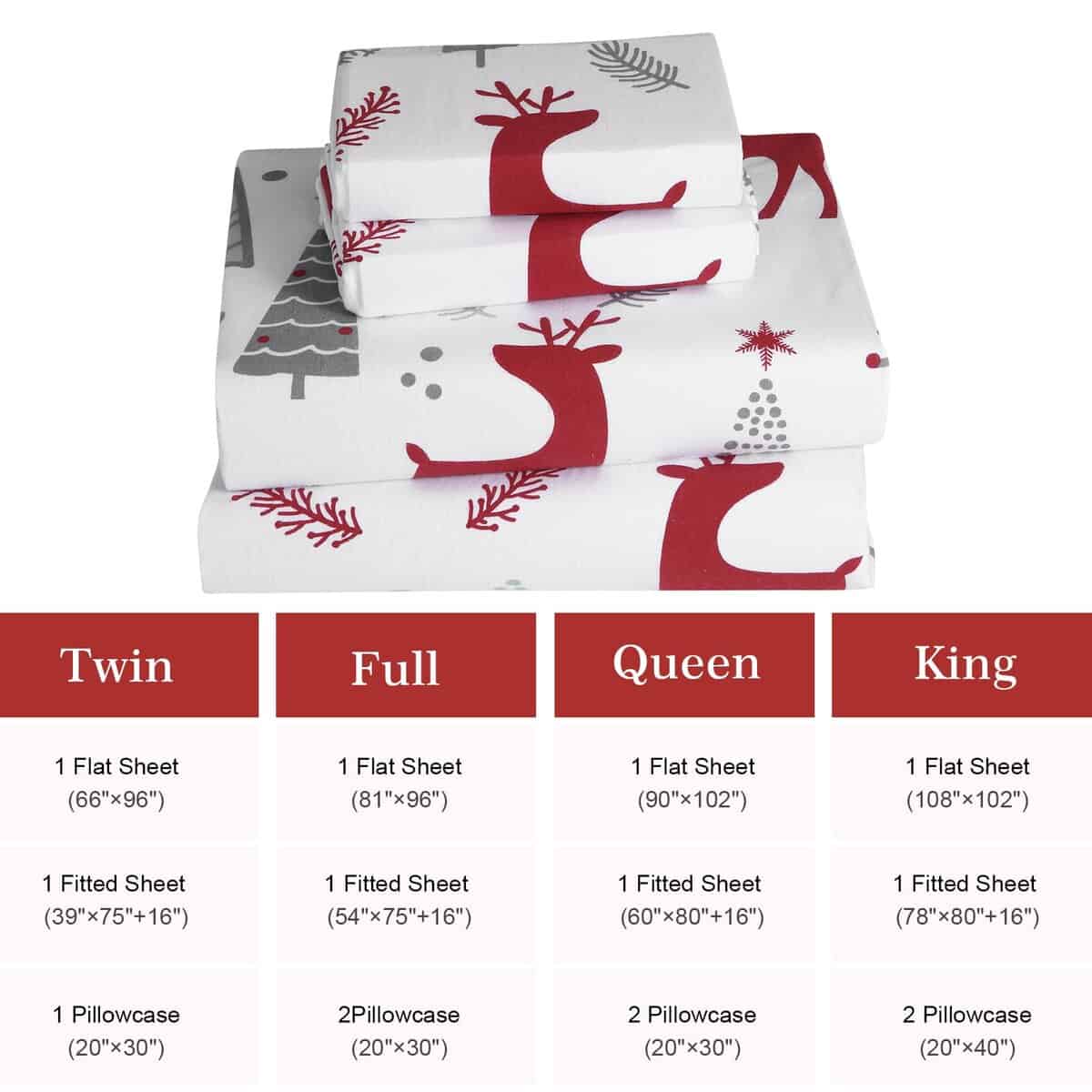 STARBEDIA Juego de sábanas navideñas Full, 100% algodón - Imagen 8