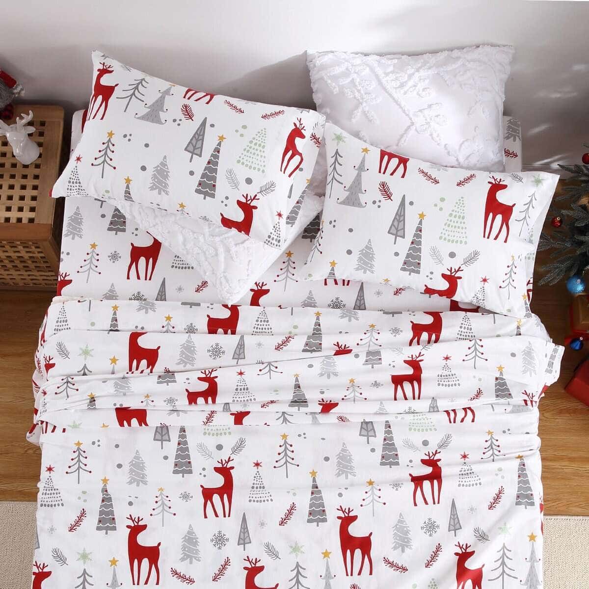 STARBEDIA Juego de sábanas navideñas Full, 100% algodón - Imagen 10