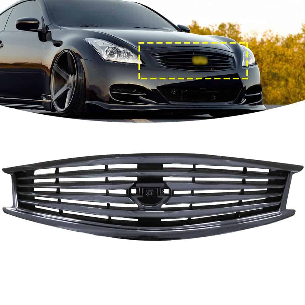 Parrilla frontal negra brillante para parachoques delantero - Imagen 8