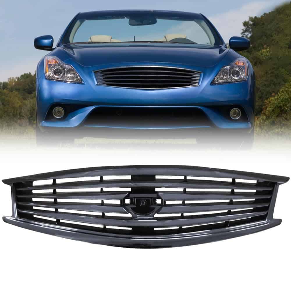 Parrilla frontal negra brillante para parachoques delantero