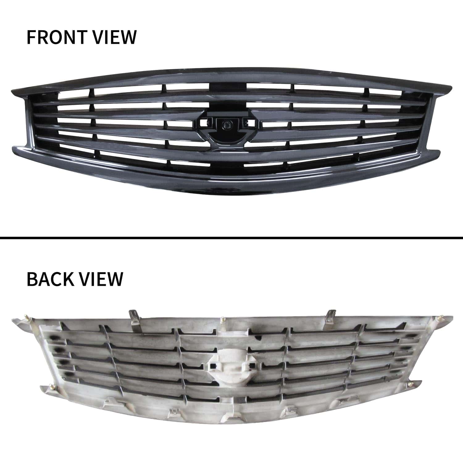 Parrilla frontal negra brillante para parachoques delantero - Imagen 4