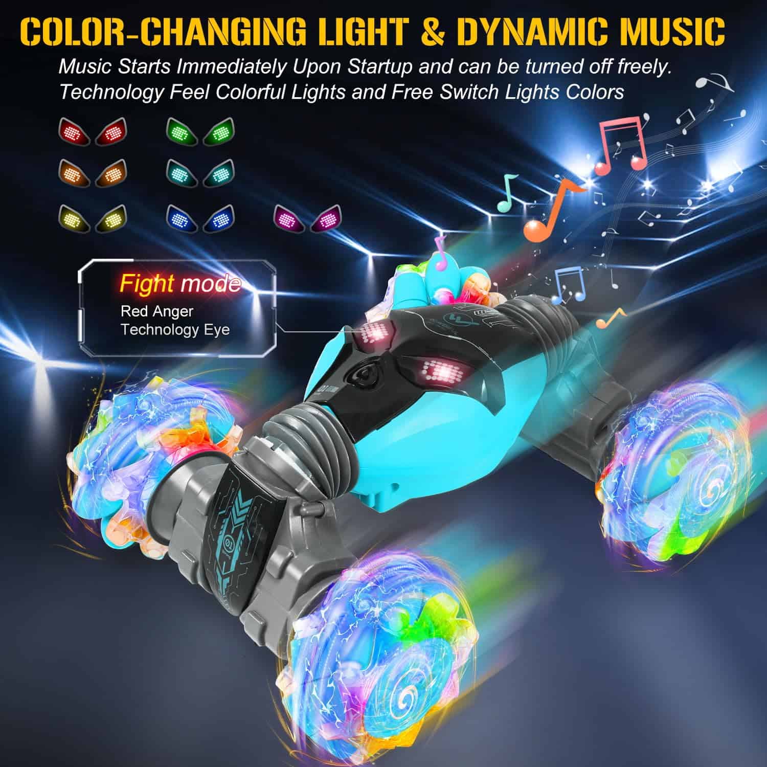 Coche RC AGNEVE con Control Remoto por Gestos, Luces y - Imagen 3