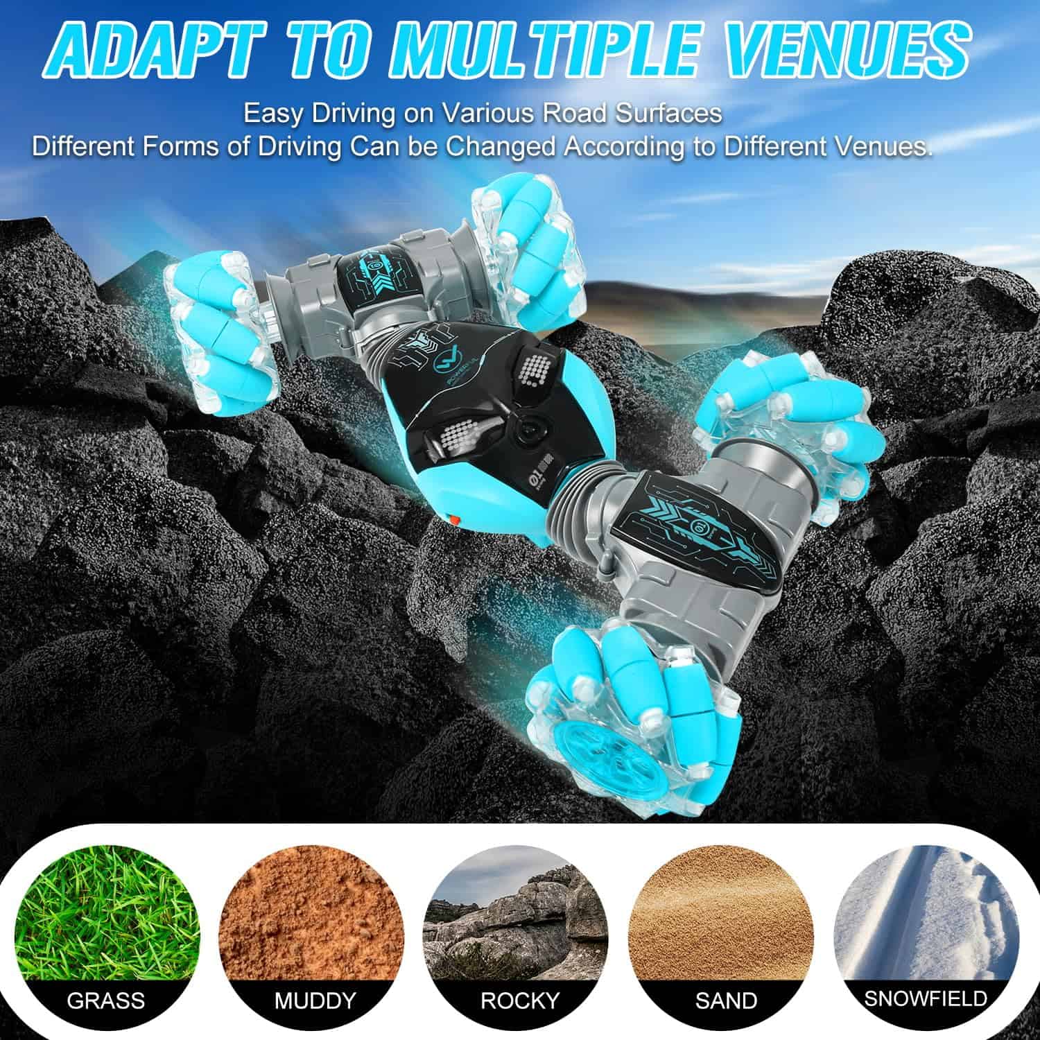 Coche RC AGNEVE con Control Remoto por Gestos, Luces y - Imagen 5