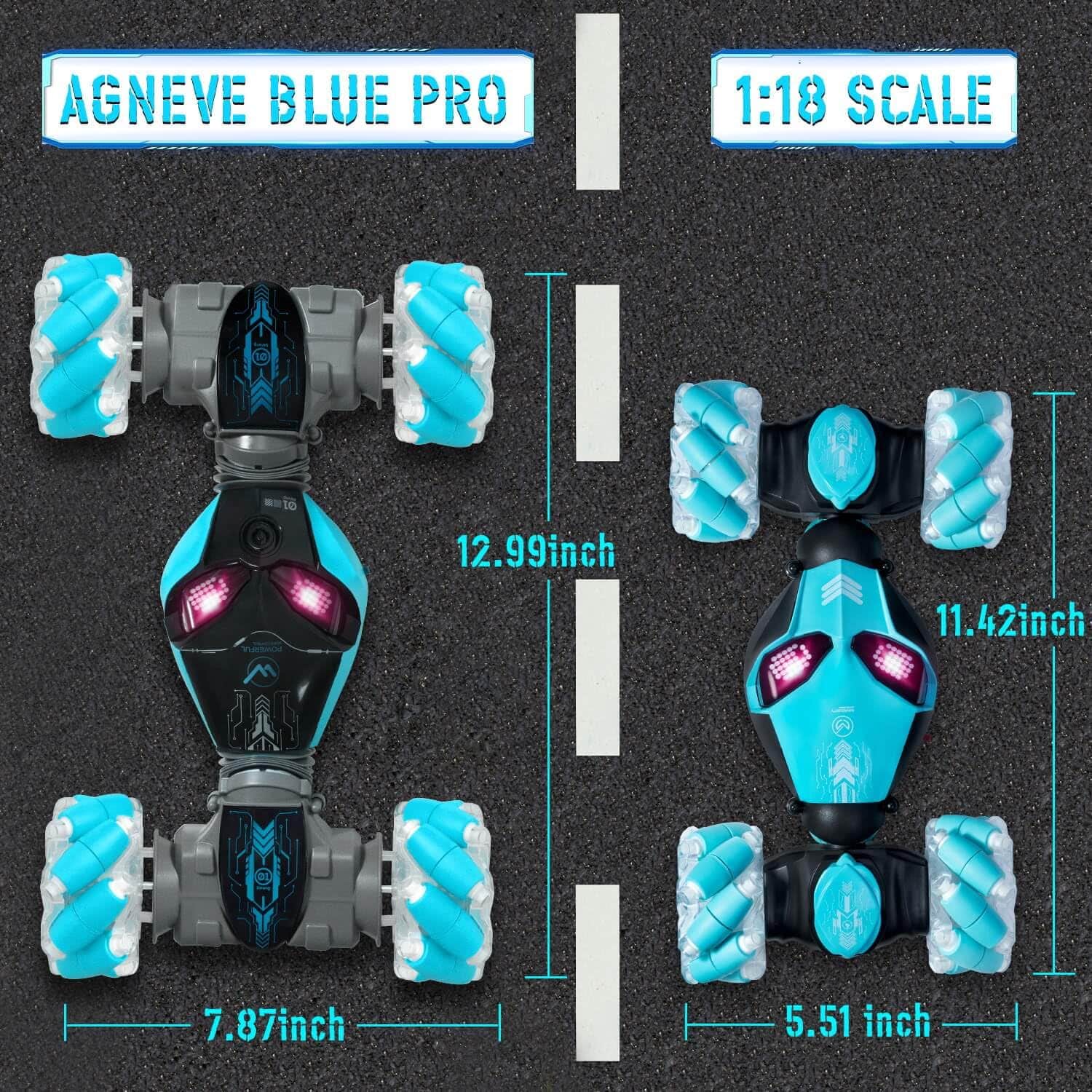 Coche RC AGNEVE con Control Remoto por Gestos, Luces y - Imagen 4