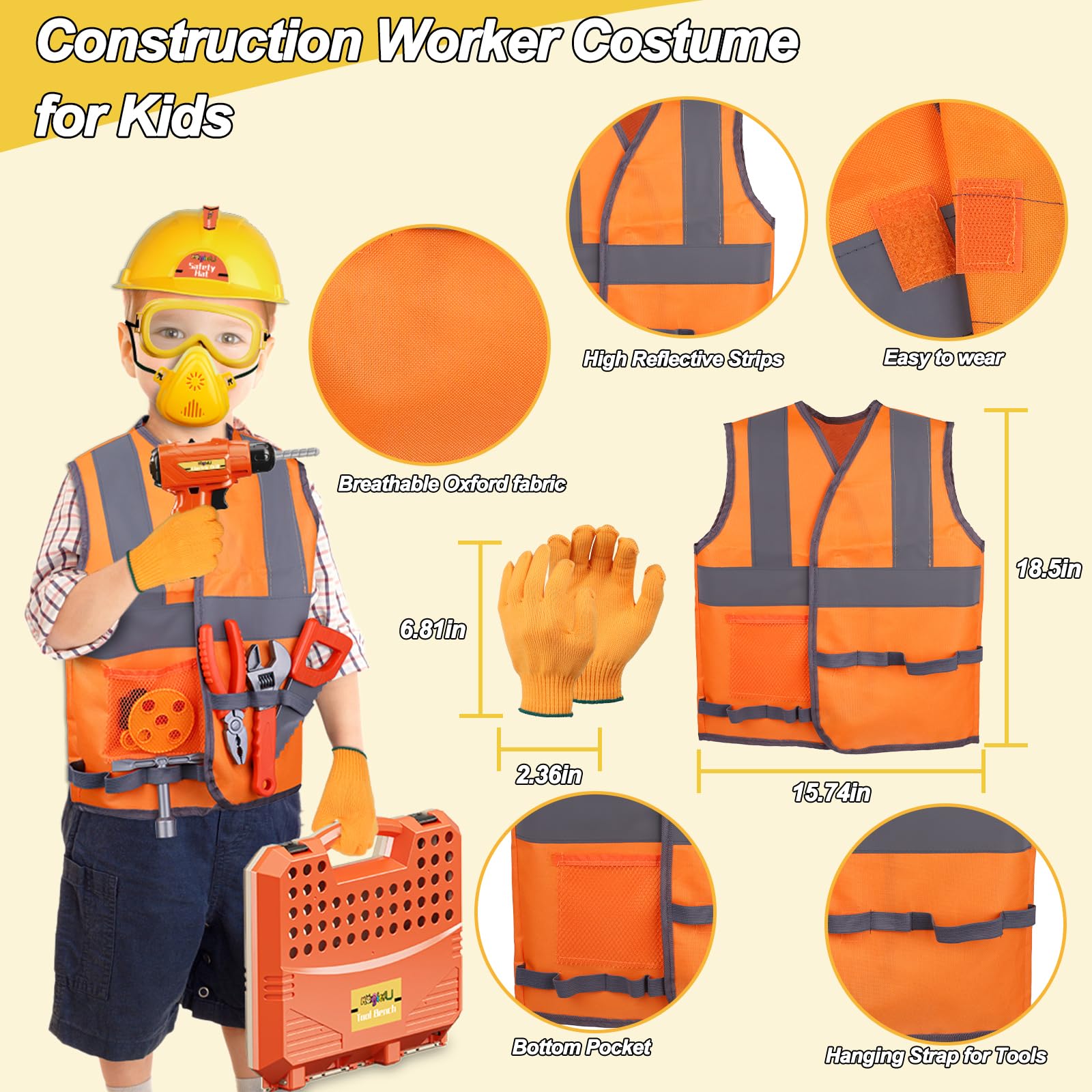 Banco de trabajo para niños, MAGIC4U 95PCS Juego de - Imagen 4