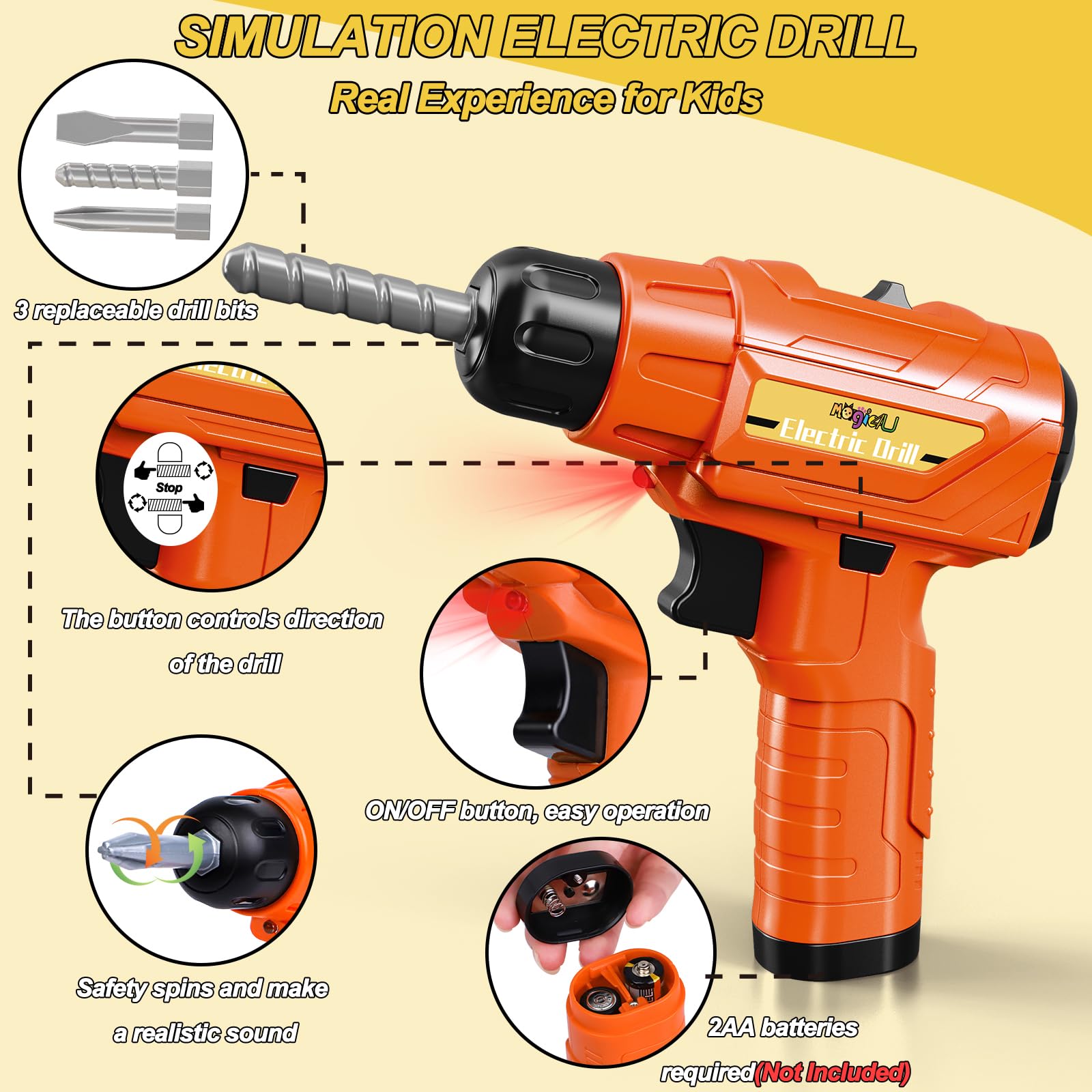 Banco de trabajo para niños, MAGIC4U 95PCS Juego de - Imagen 5