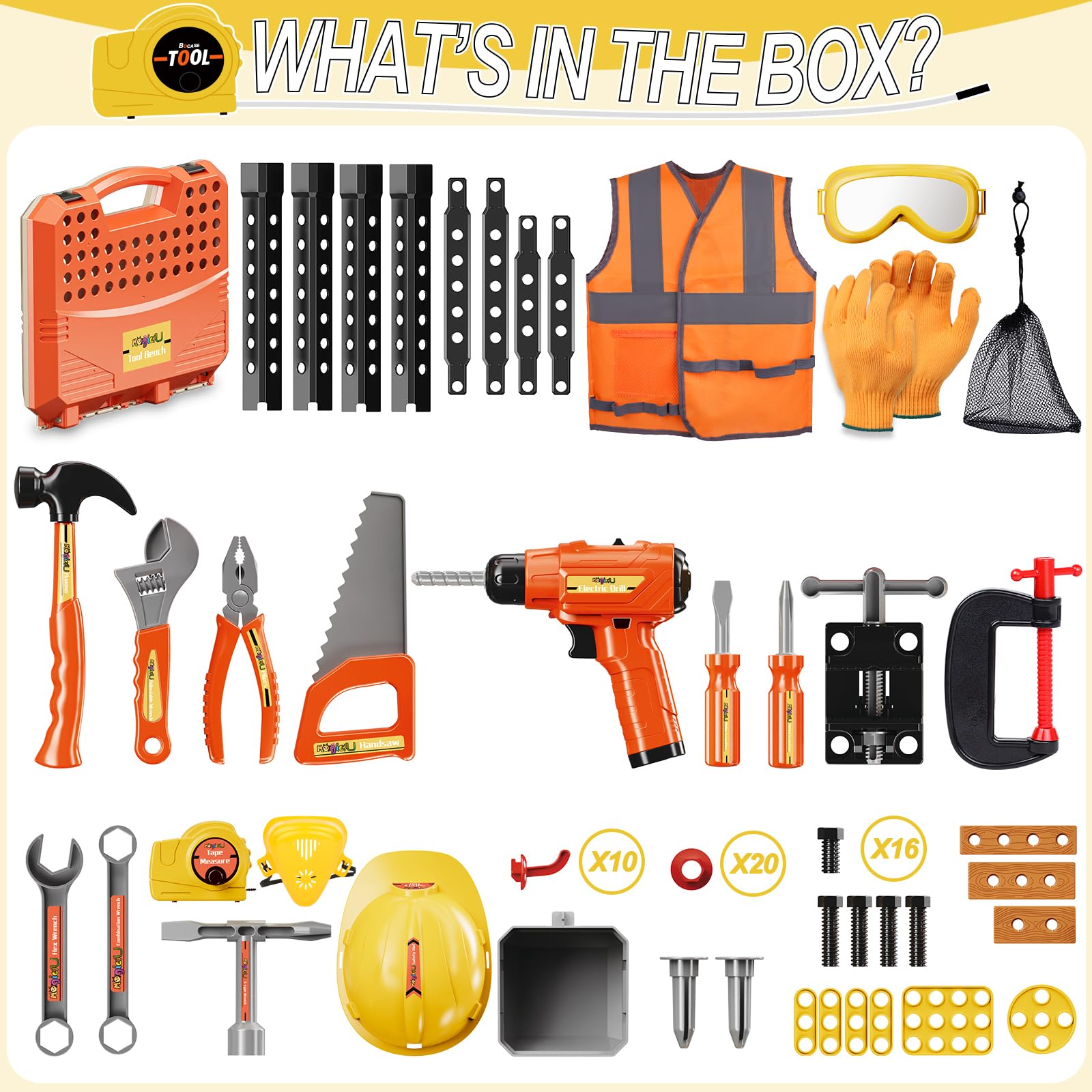 Banco de trabajo para niños, MAGIC4U 95PCS Juego de - Imagen 3