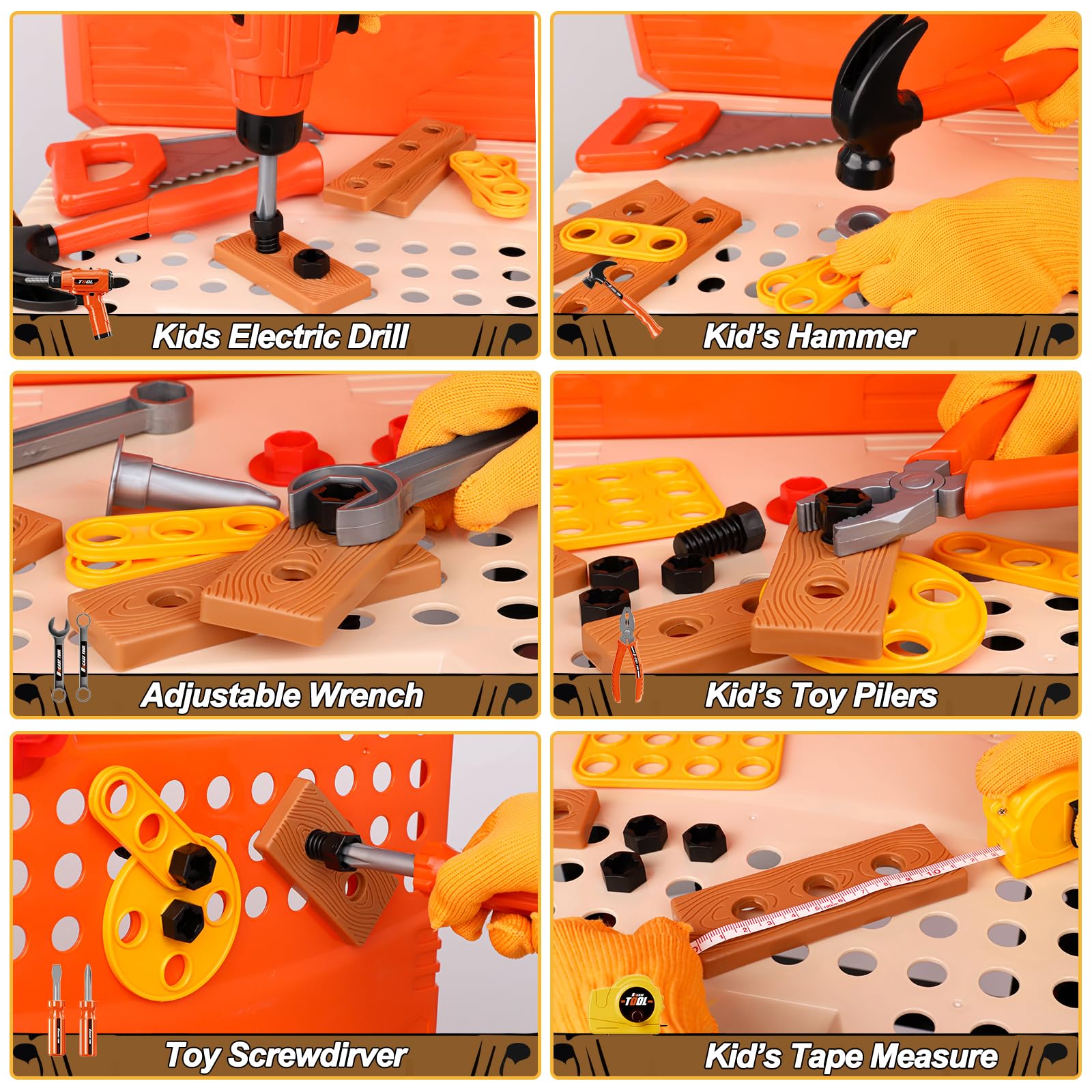 Banco de trabajo para niños, MAGIC4U 95PCS Juego de - Imagen 7