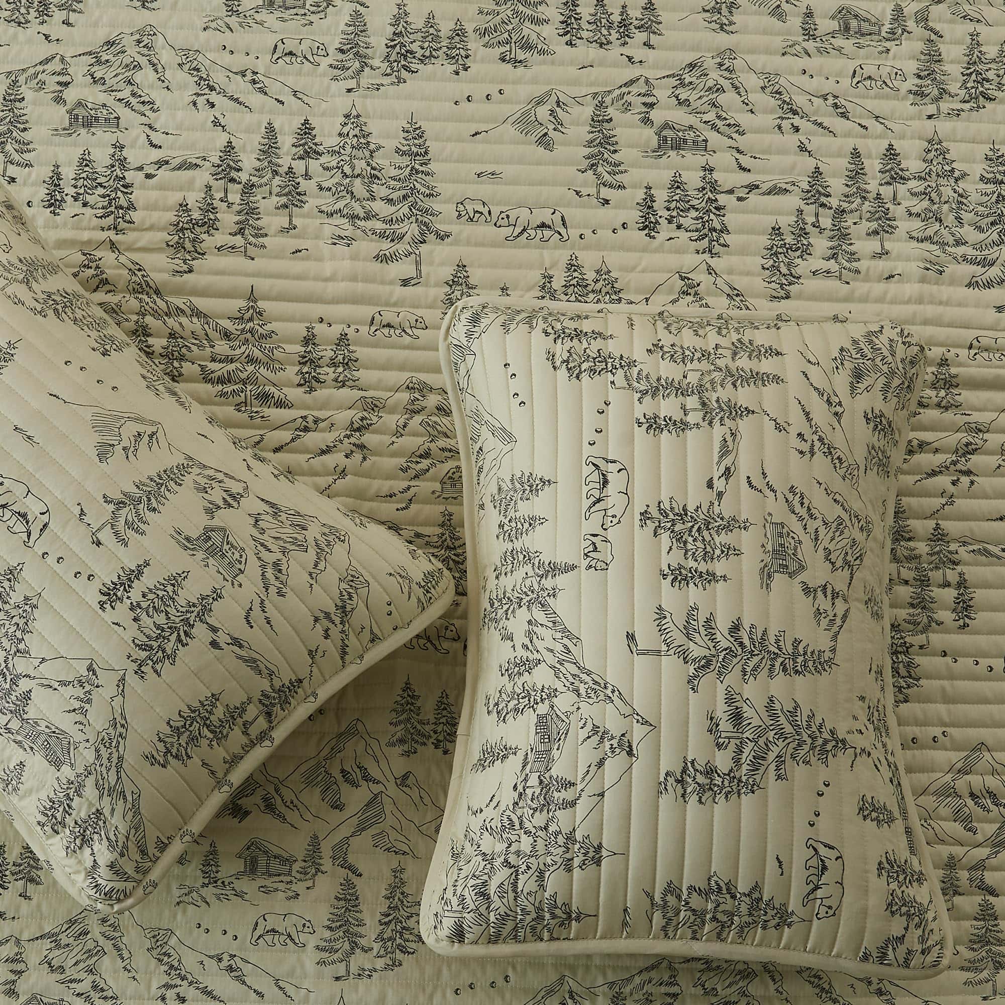 Colcha de Cama Reversible de Albergue Rústico con Osos para - Imagen 7