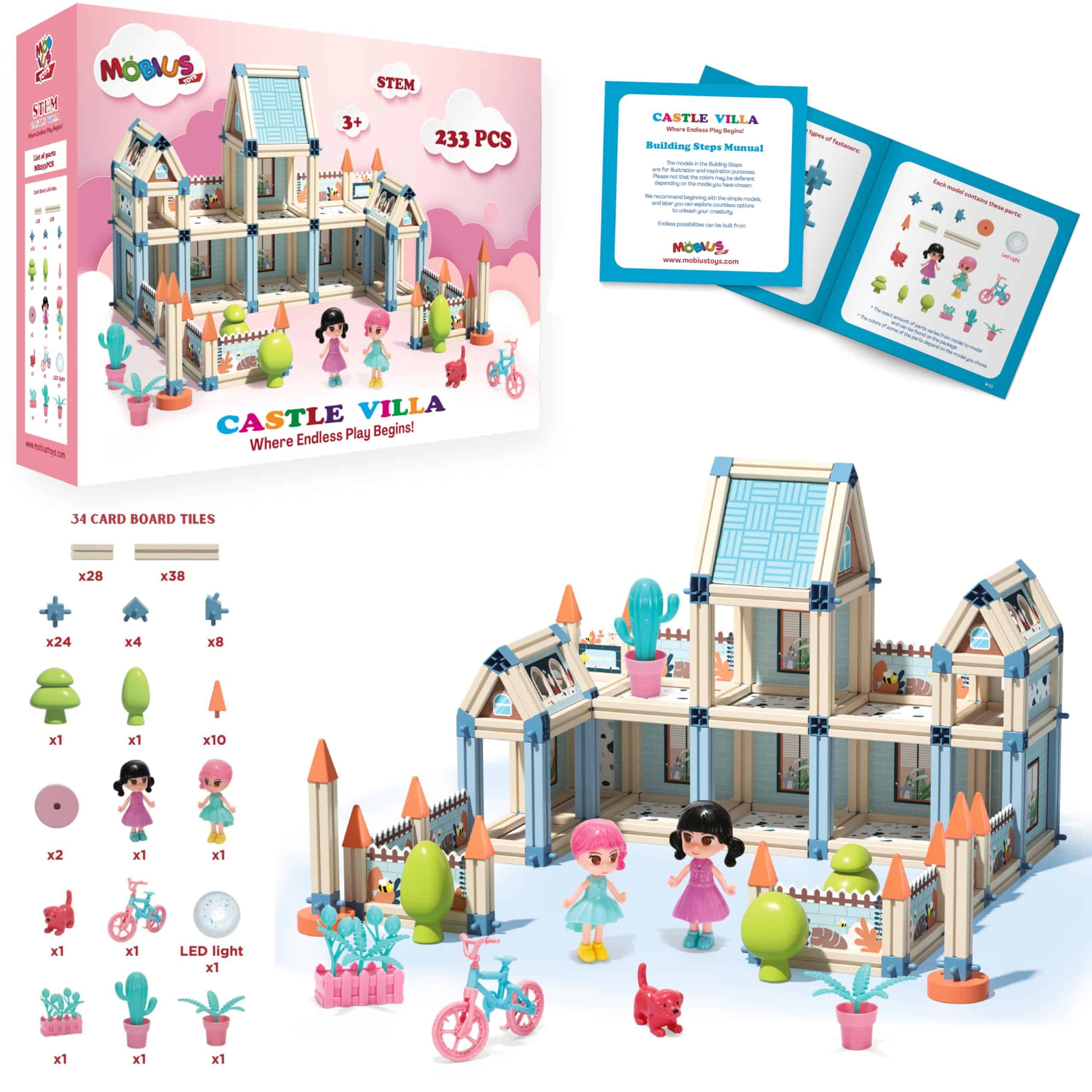 Set de juguete de construcción de 233 piezas para casa de - Imagen 8