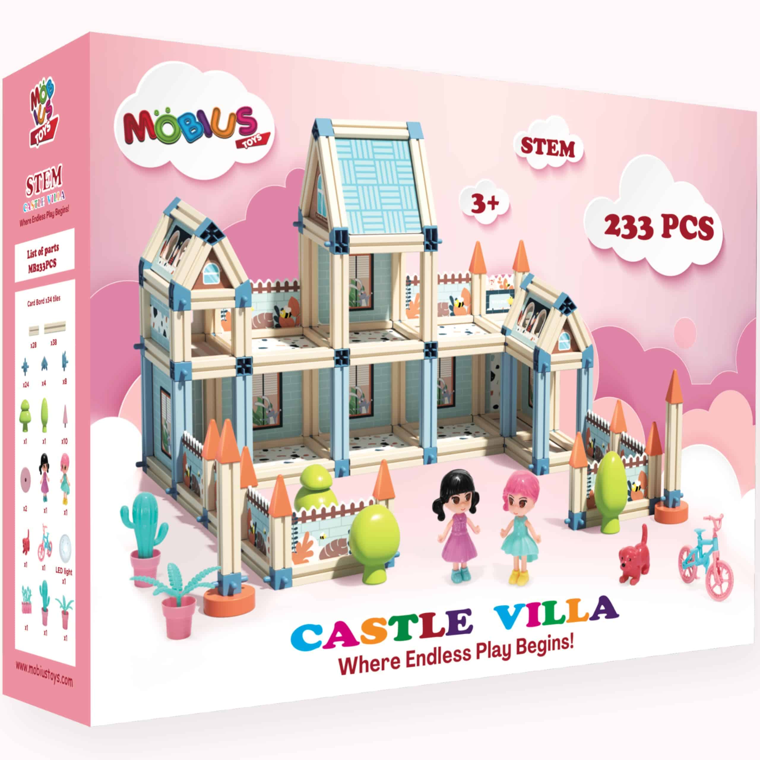 Set de juguete de construcción de 233 piezas para casa de - Imagen 9