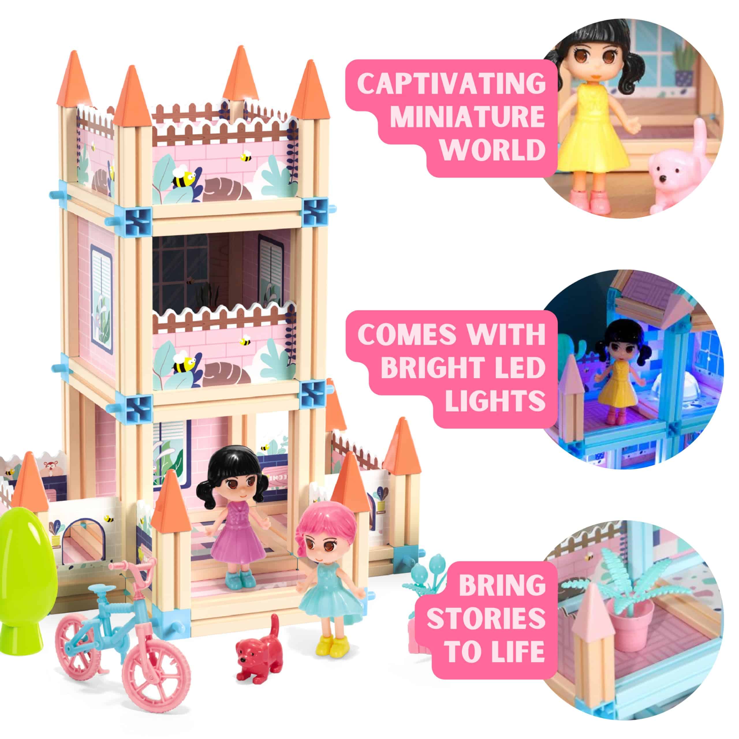 Set de juguete de construcción de 233 piezas para casa de - Imagen 5