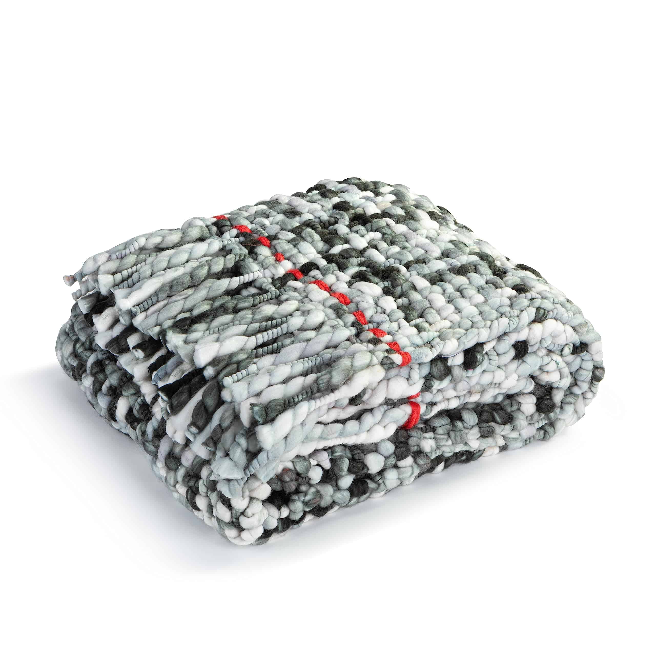 Manta Tejida Gruesa Gris y Negra DEMDACO 1004670229 de 50 x - Imagen 3