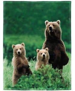 Manta de Lana Suave y Acogedora para Sofá, Osos Marrones,