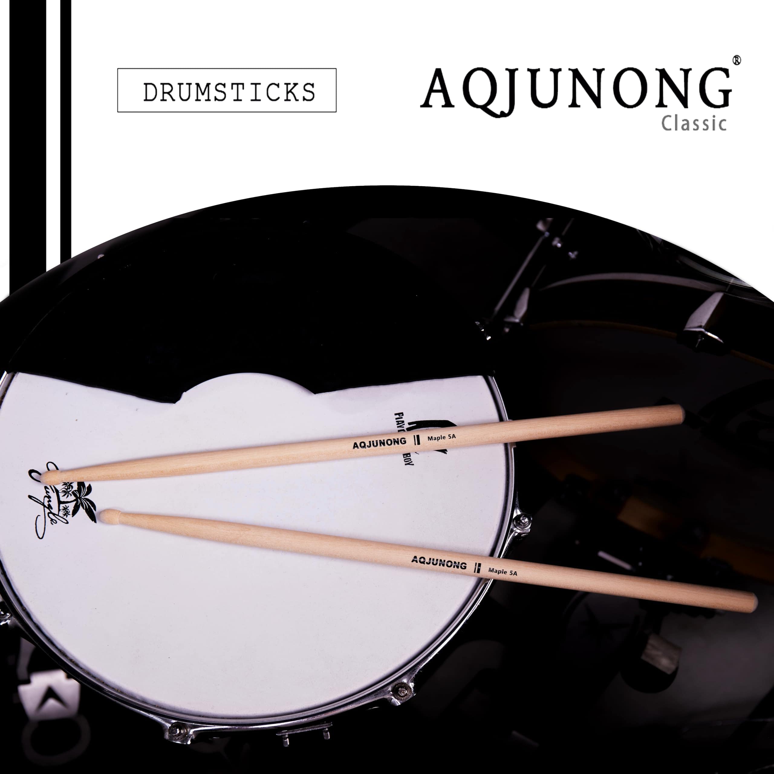 Baquetas de Tambor AQJUNONG 5A, 12 Pares de Clásicas - Imagen 6