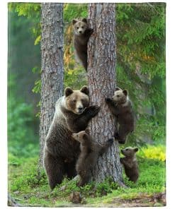 Manta de felpa suave y acogedora para sofá, Bosque de Osos
