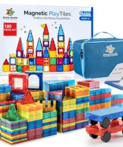 SUNNY AUNTIE Bloques Magnéticos 180 piezas + Estuche con