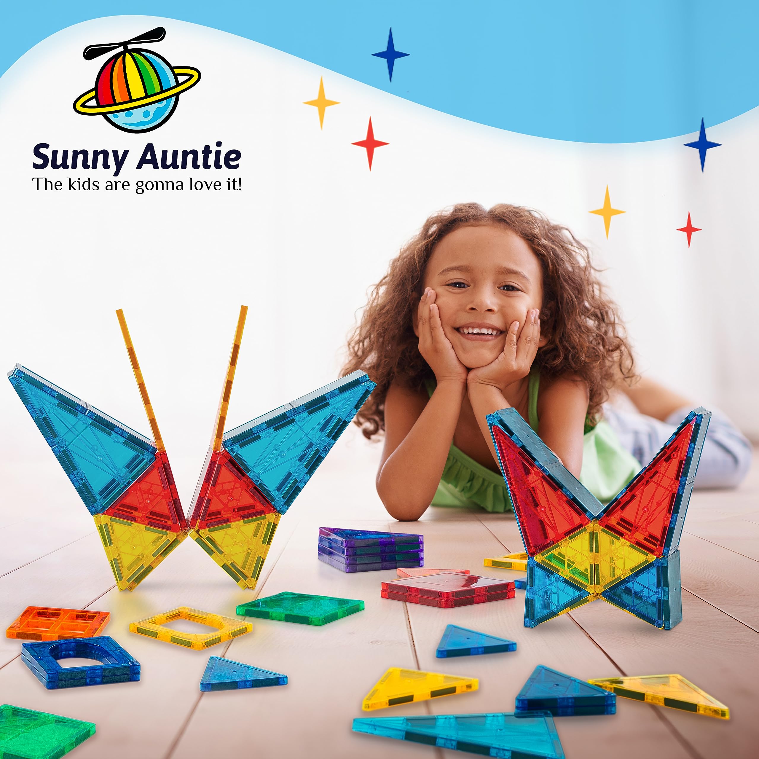 SUNNY AUNTIE Bloques Magnéticos 180 piezas + Estuche con - Imagen 10