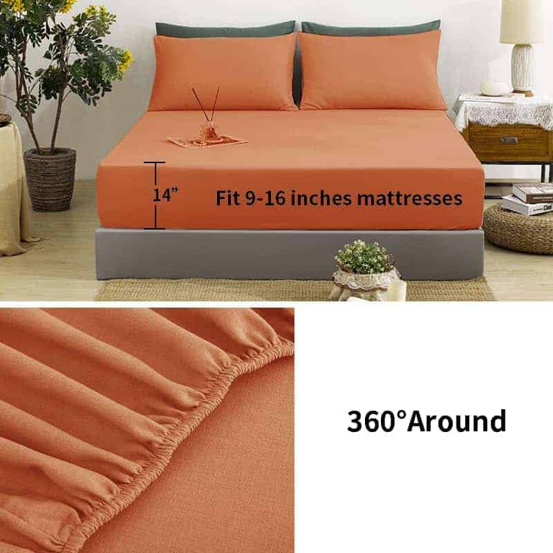 Juego de sábanas de lino TUMEI tamaño Queen, 100% Sábanas - Imagen 4