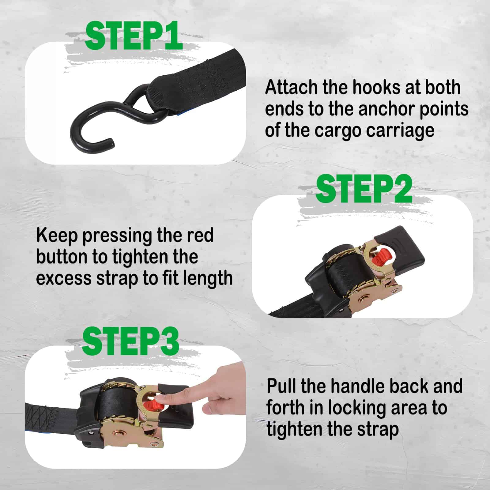 Par de Correas de Amarre Retráctiles con Traba de 2" x 8.8' - Imagen 5