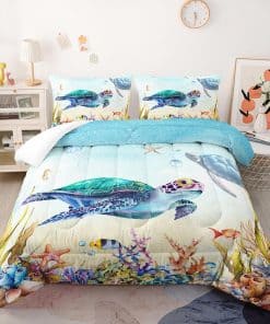 Juego de edredón Suncloris Blue Sea Turtle, Tortuga marina