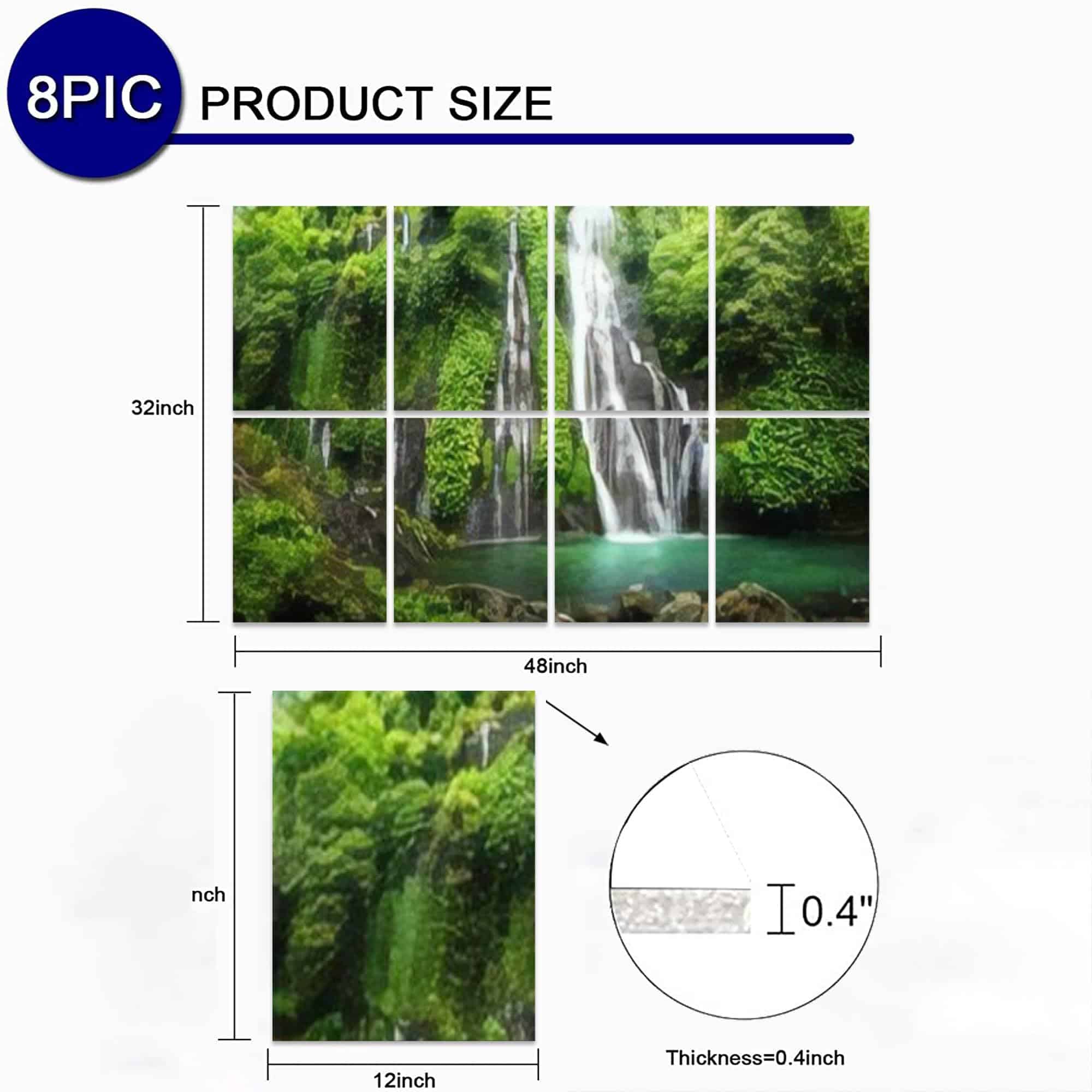 Paneles Acústicos de Arte, Cascada de selva con roca - Imagen 5