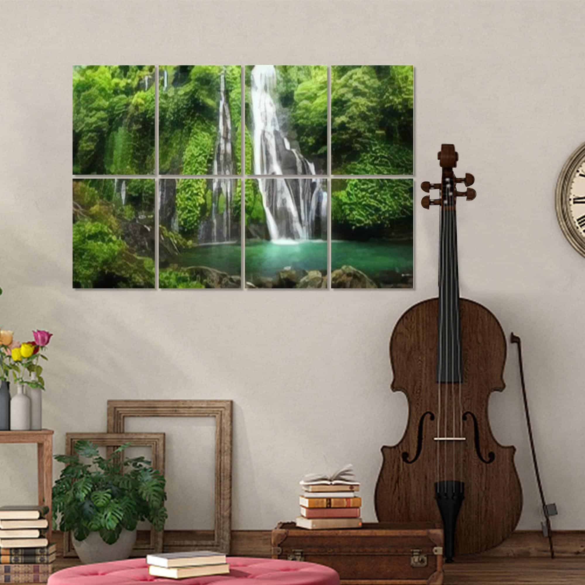 Paneles Acústicos de Arte, Cascada de selva con roca - Imagen 3