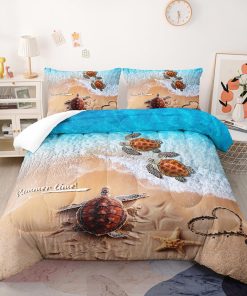 Juego de Colcha Suncloris Beach Sea Turtle, Colcha de