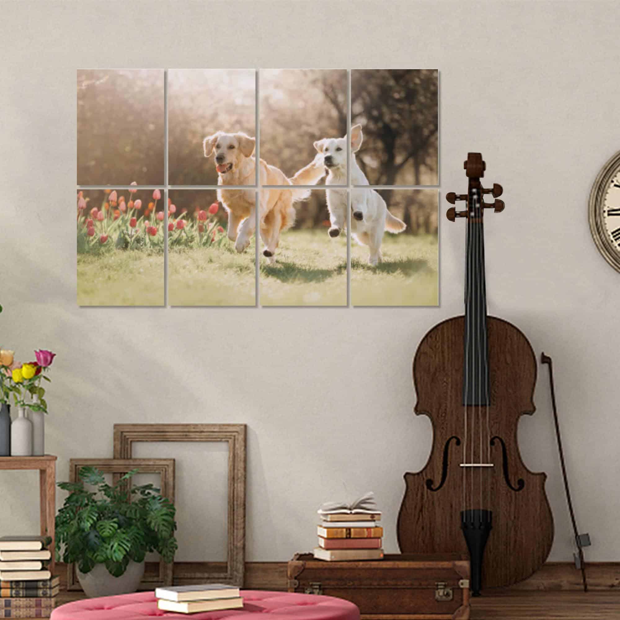 Paneles acústicos de arte, Dos perros Golden retriever - Imagen 3