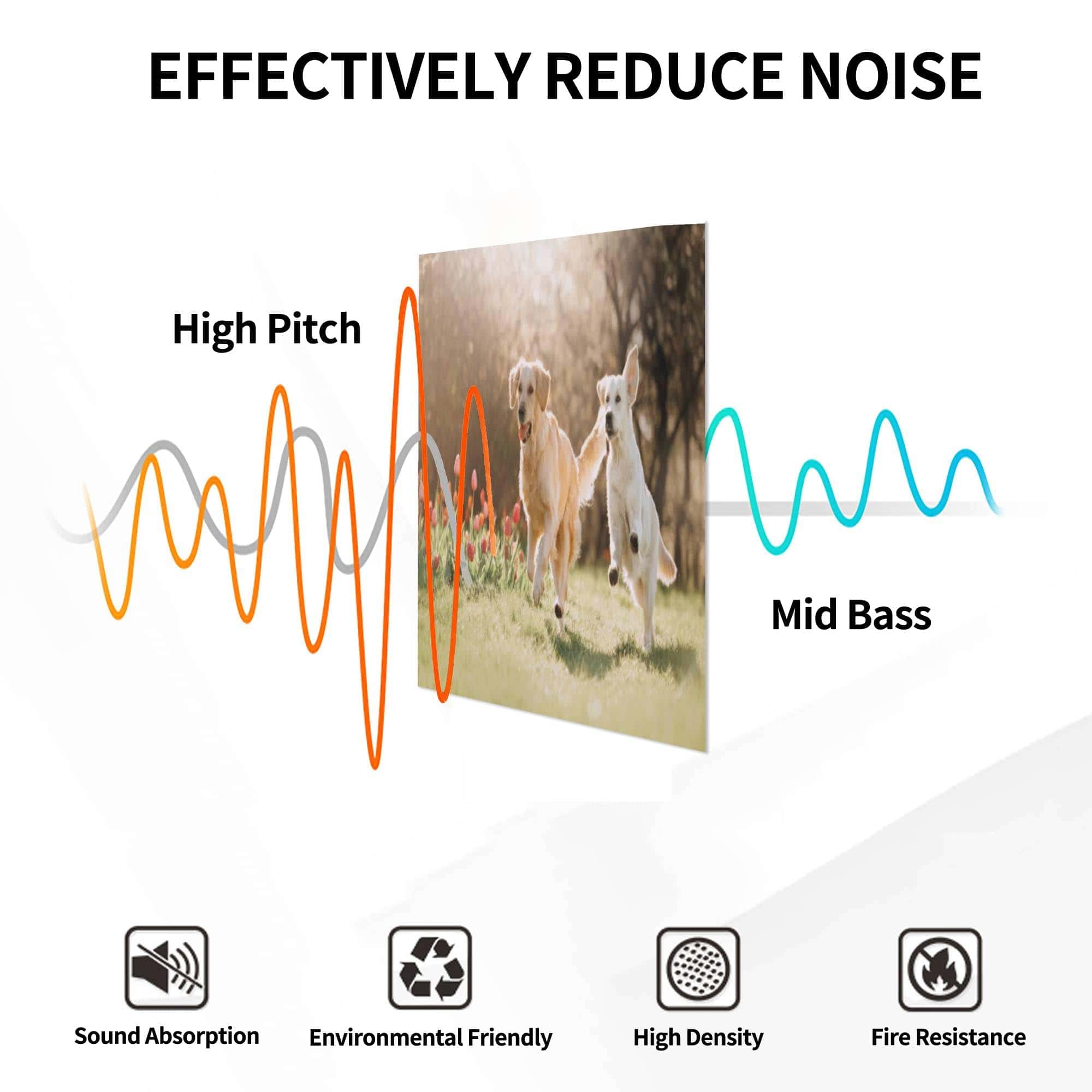 Paneles acústicos de arte, Dos perros Golden retriever - Imagen 6