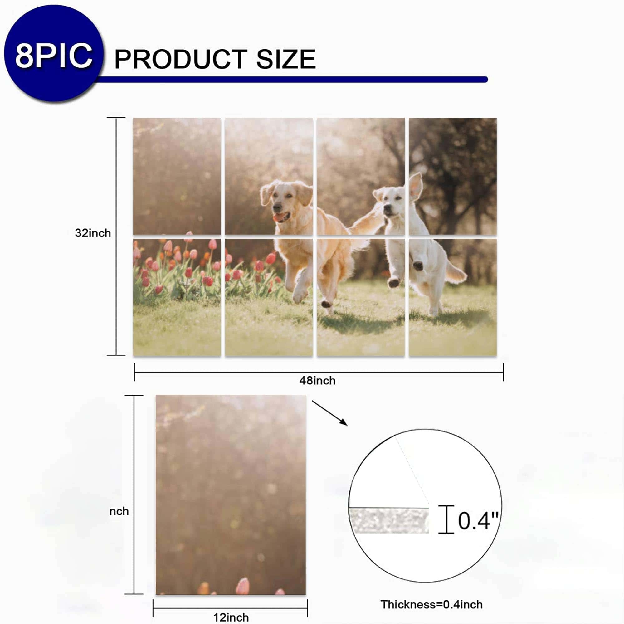 Paneles acústicos de arte, Dos perros Golden retriever - Imagen 5