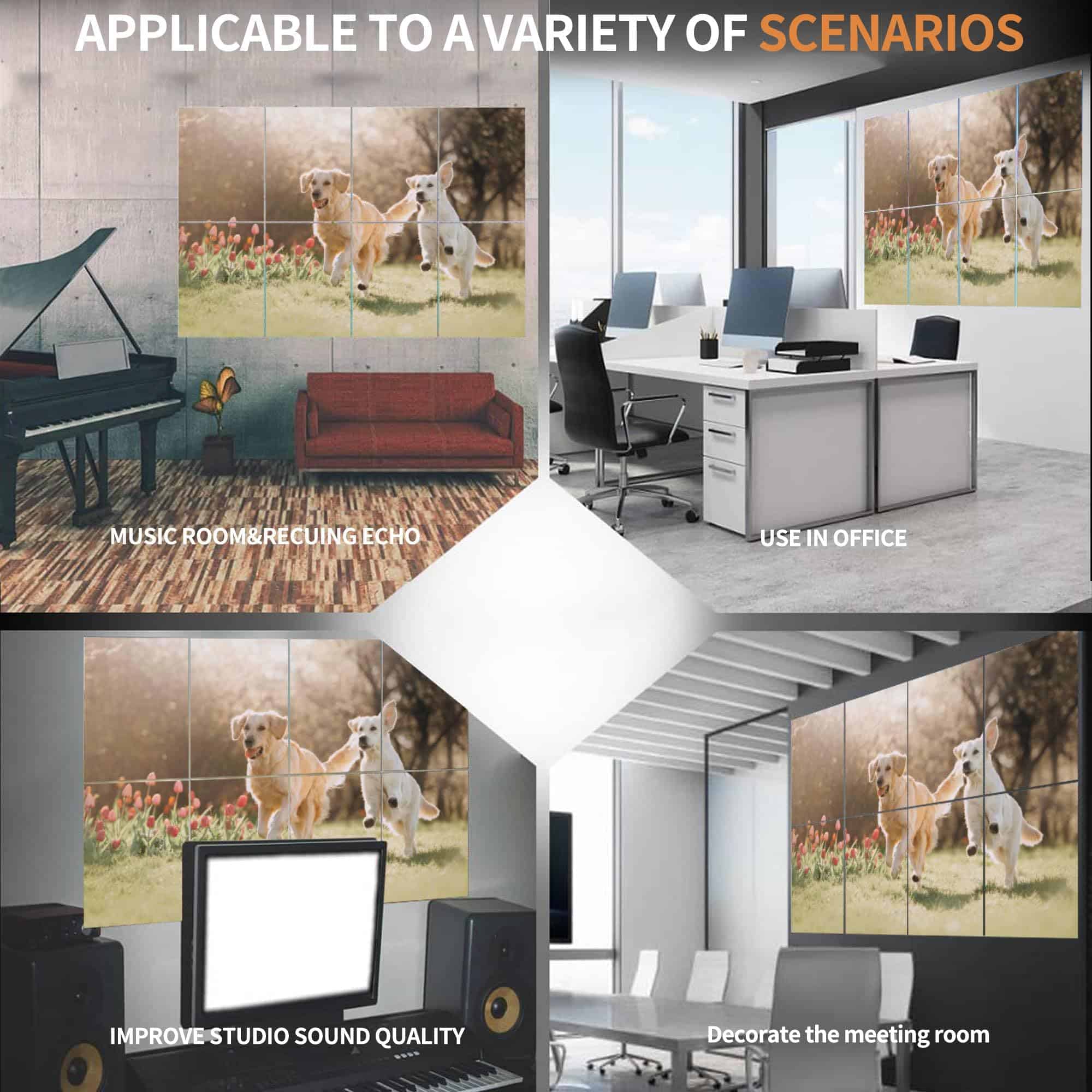 Paneles acústicos de arte, Dos perros Golden retriever - Imagen 8