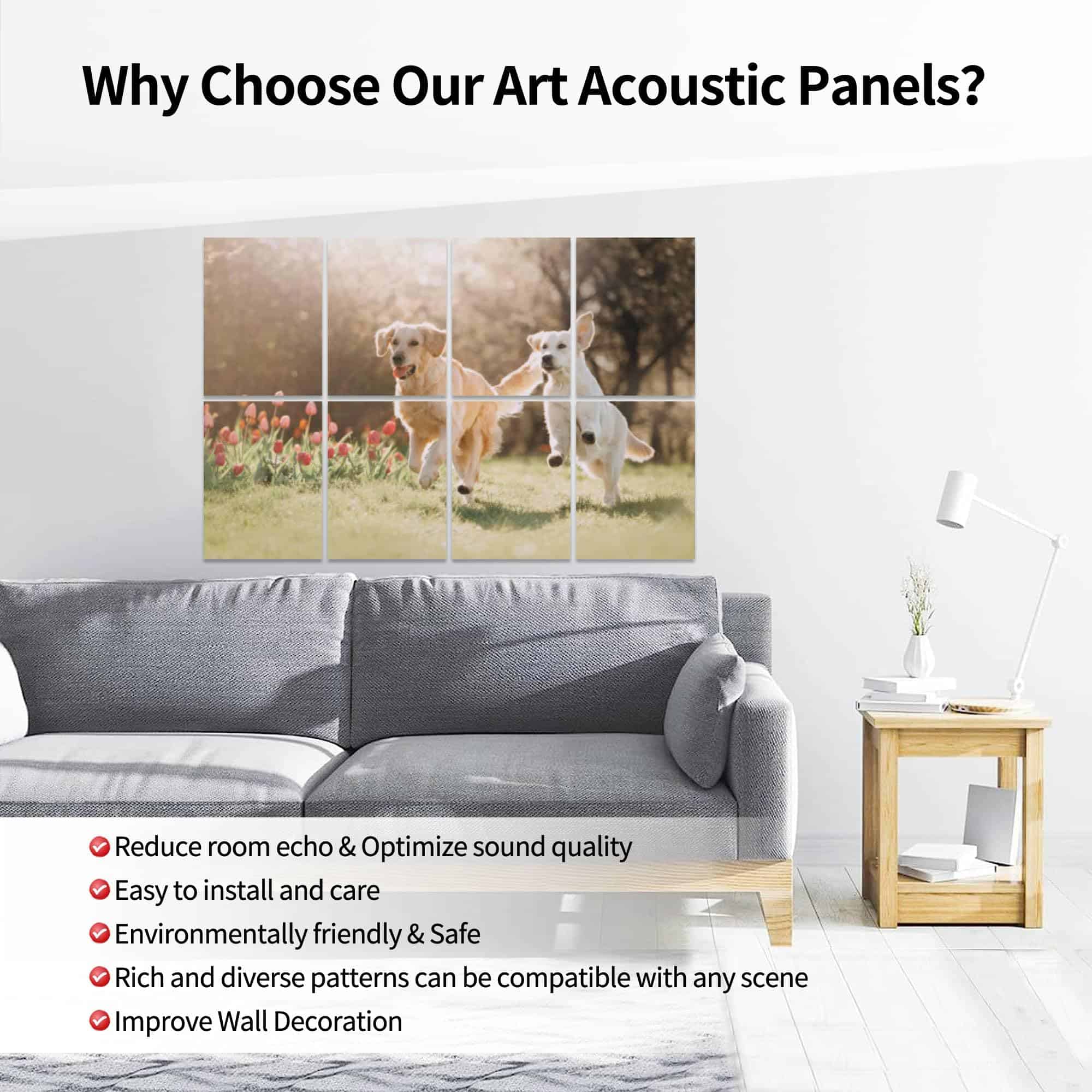 Paneles acústicos de arte, Dos perros Golden retriever - Imagen 4