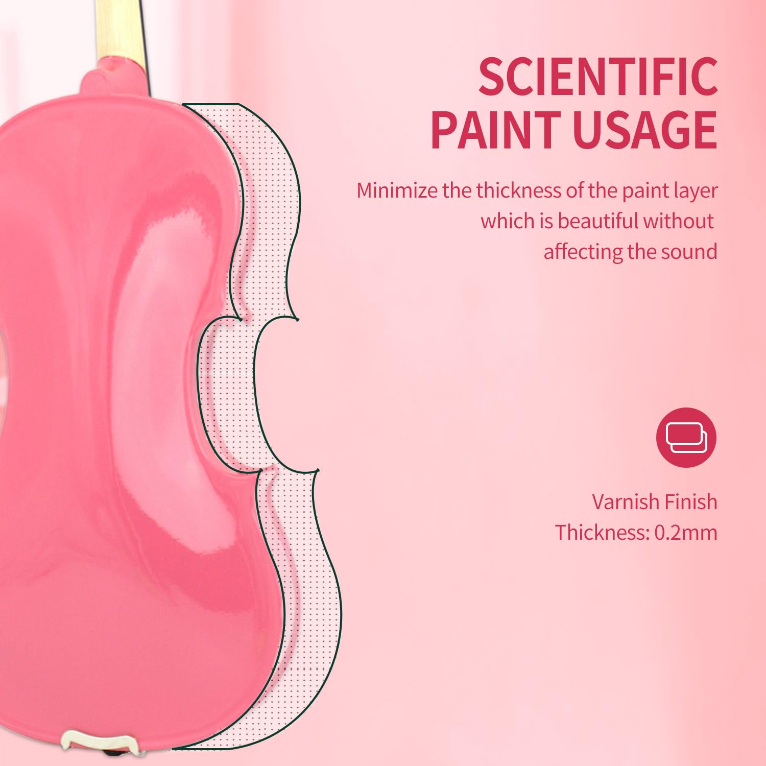 Violín Arco Iris Oneder 4/4 Tamaño Completo para Adultos - Imagen 5